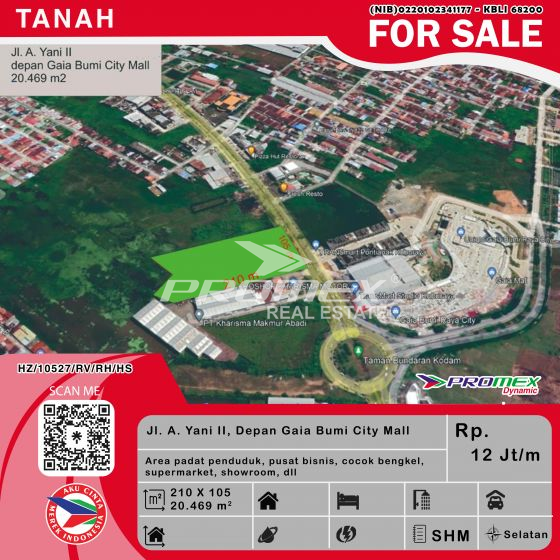 dijual-tanah-jl-a-yani-2-depan-gaia