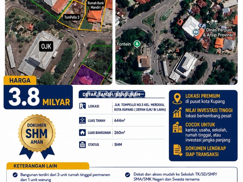 DIJUAL RUMAH LOKASI JANTUNG KOTA, SANGAT STRATEGIS