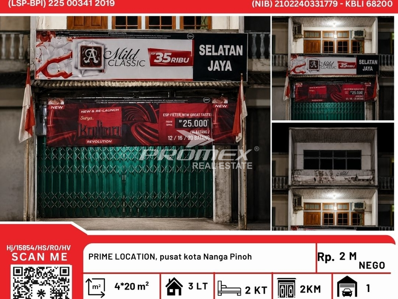 Ruko Jl Juang Pinoh Kota 3 LT