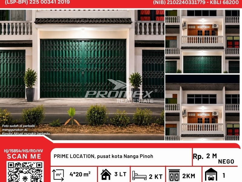 Ruko Jl Juang Pinoh Kota 3 LT