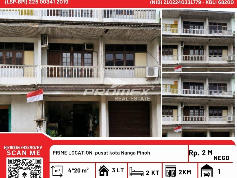 Ruko Jl Juang Pinoh Kota 3 LT